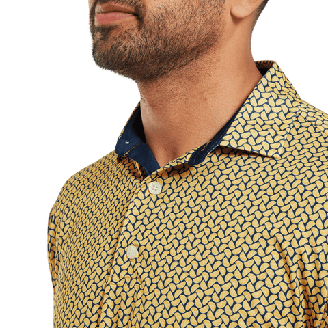 Citrus Print Lisle Polo Herren
