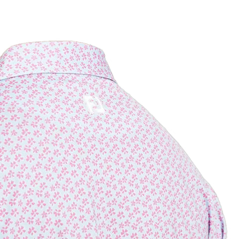 Floral Sketch Print Lisle Polo Herren