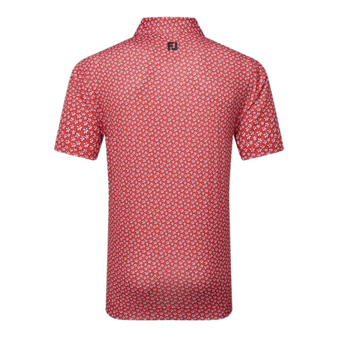 Floral Sketch Print Lisle Polo Herren