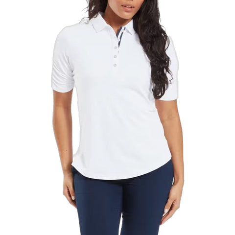 Half Sleeve Ruched Lisle Polo Damen