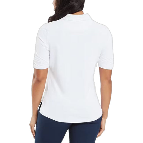 Half Sleeve Ruched Lisle Polo Damen