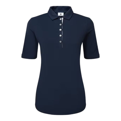 Half Sleeve Ruched Lisle Polo Damen
