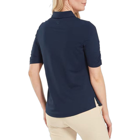 Half Sleeve Ruched Lisle Polo Damen