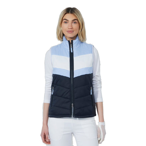 Blockstriped Padded Weste Damen