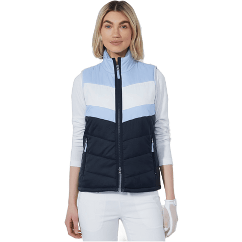 Blockstriped Padded Weste Damen