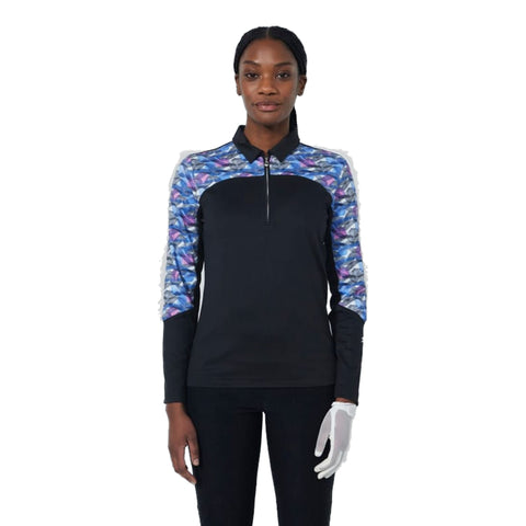 Print Peach Poloshirt Damen