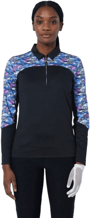 Print Peach Poloshirt Damen