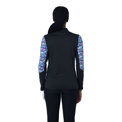 Print Peach Poloshirt Damen