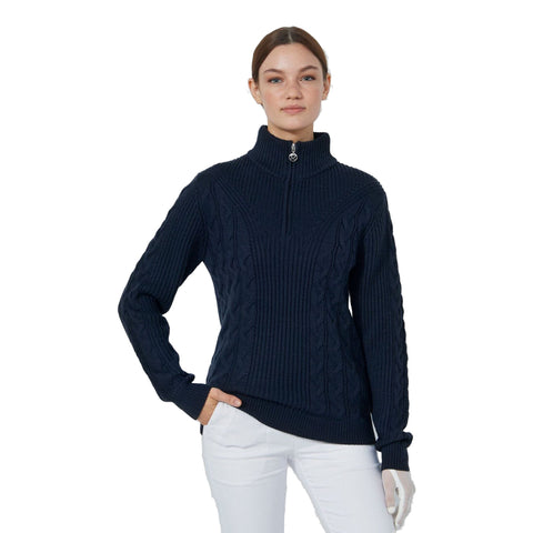 Lined Cable Pullover Damen