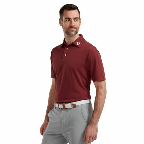 Pique Solid Polo Maroon "DCC"-Logo M Herren
