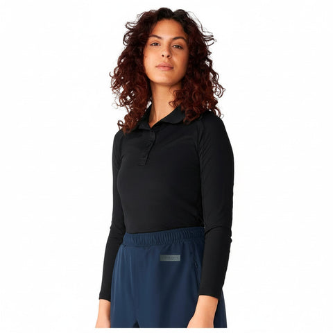 Rumi Polo Langarm Schwarz XXL Damen