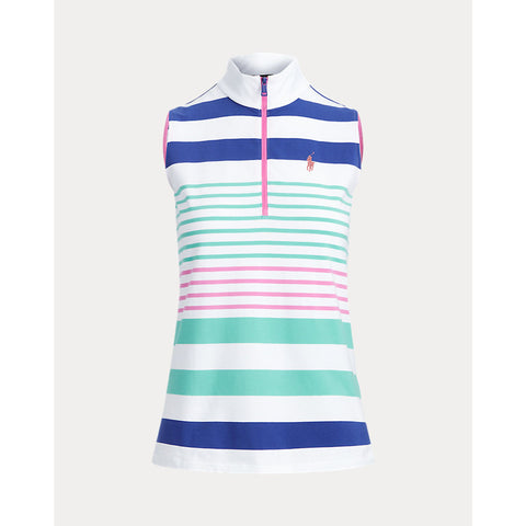 S/L Zip Frntsleevelessknit Golfpolo Damen