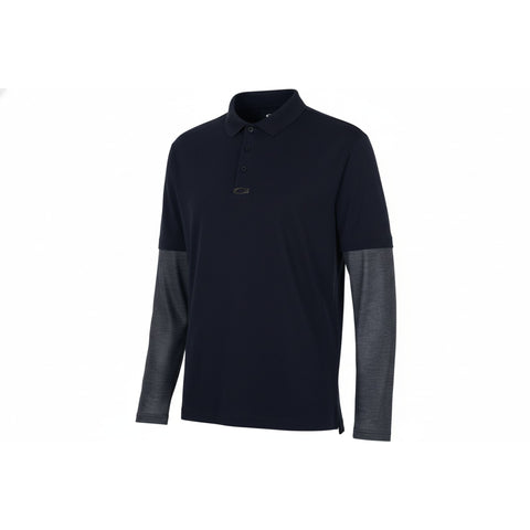 Polo LS Printed Sleeve Schwarz M Herren