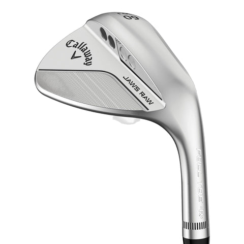 Silberner Callaway Golfschläger-Keil mit Jaws Raw Technologie vor neutralem Hintergrund