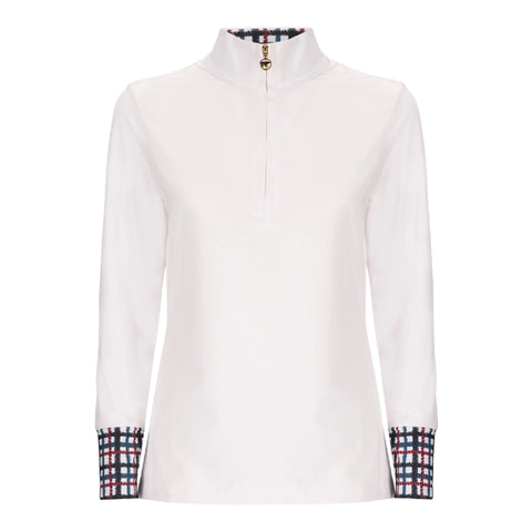 Plaid Accent Poloshirt Damen