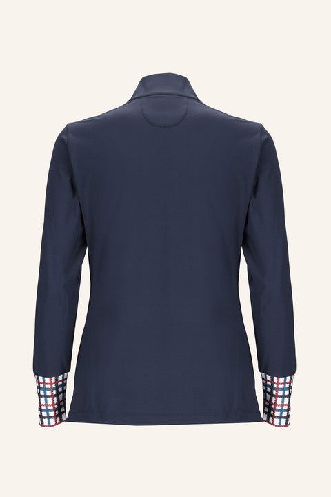 Plaid Accent Poloshirt Damen