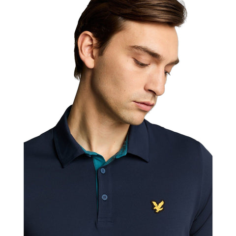 Contrast Placket Polo Shirt Herren