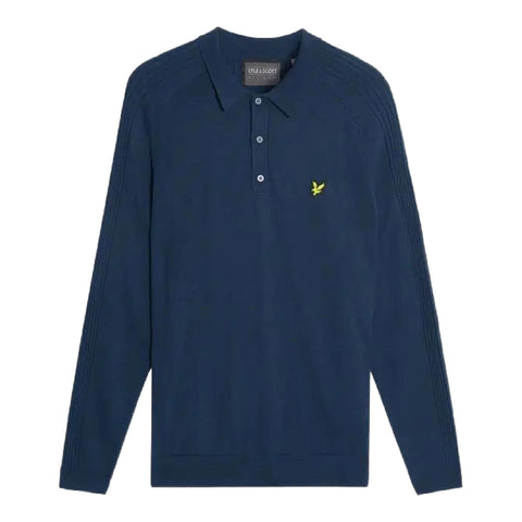 Long Sleeve Knitted Polo Shirt Herren