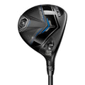 Schwarzer Cobra Golfschläger mit blauen Akzenten, Detailaufnahme eines Fairway Woods
