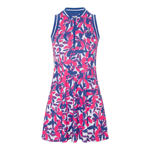 Floral Printed Zip Golfkleid Damen
