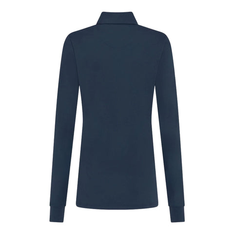 Mesh Langarm Poloshirt Damen