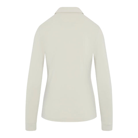 Mesh Langarm Poloshirt Damen