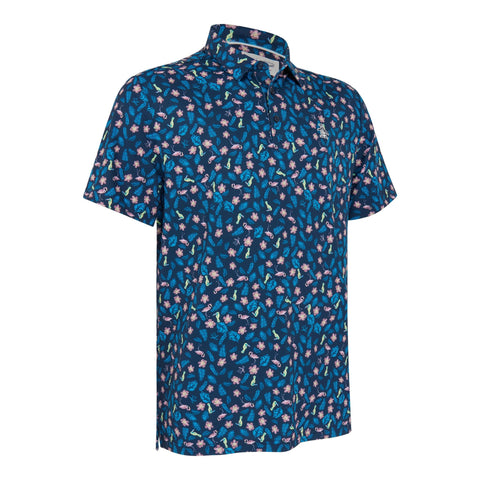 Polo SS Whimsical Tropical Print Herren