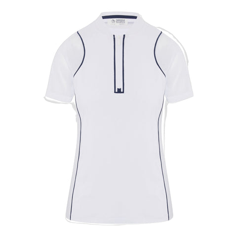 Mesh Sleeve Frontzip Shirt Damen
