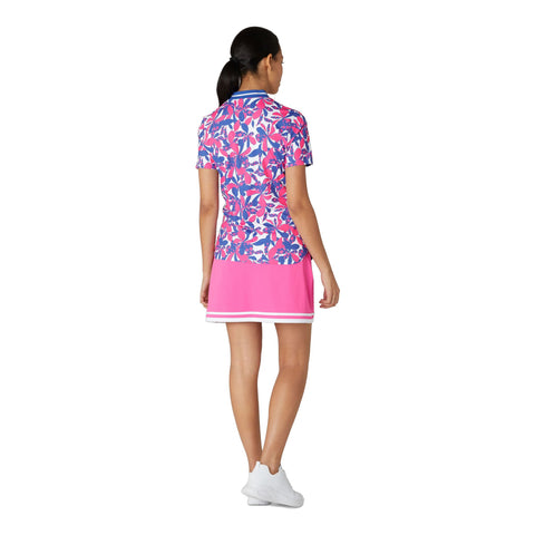 Floral Print Mock Neck Shirt Damen