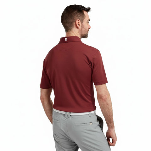 Pique Solid Polo "DCC"-Logo Golf Shirt Herren