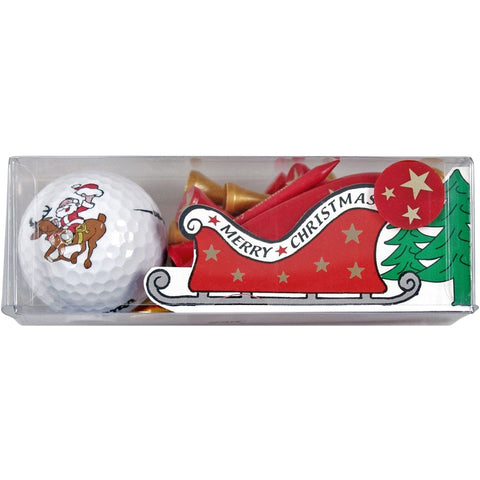 Reitender Santa Golfball & Tees Set