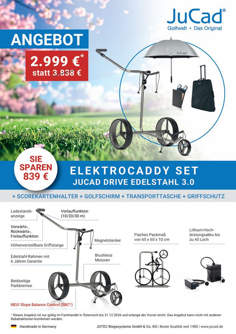 Drive 3,0 Edelstahl Elektrocaddy Set