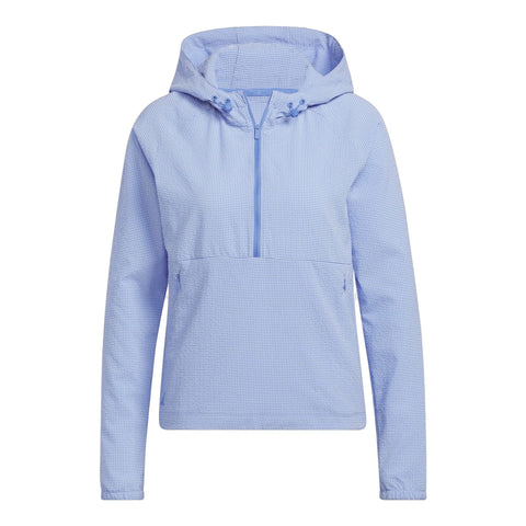 Seersucker Hoodie Pullover Damen