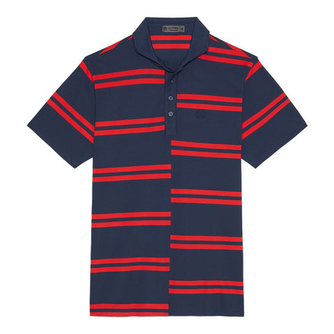 Offset Stripe Tech Piqué Slim Fit Poloshirt Herren